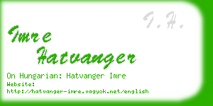 imre hatvanger business card